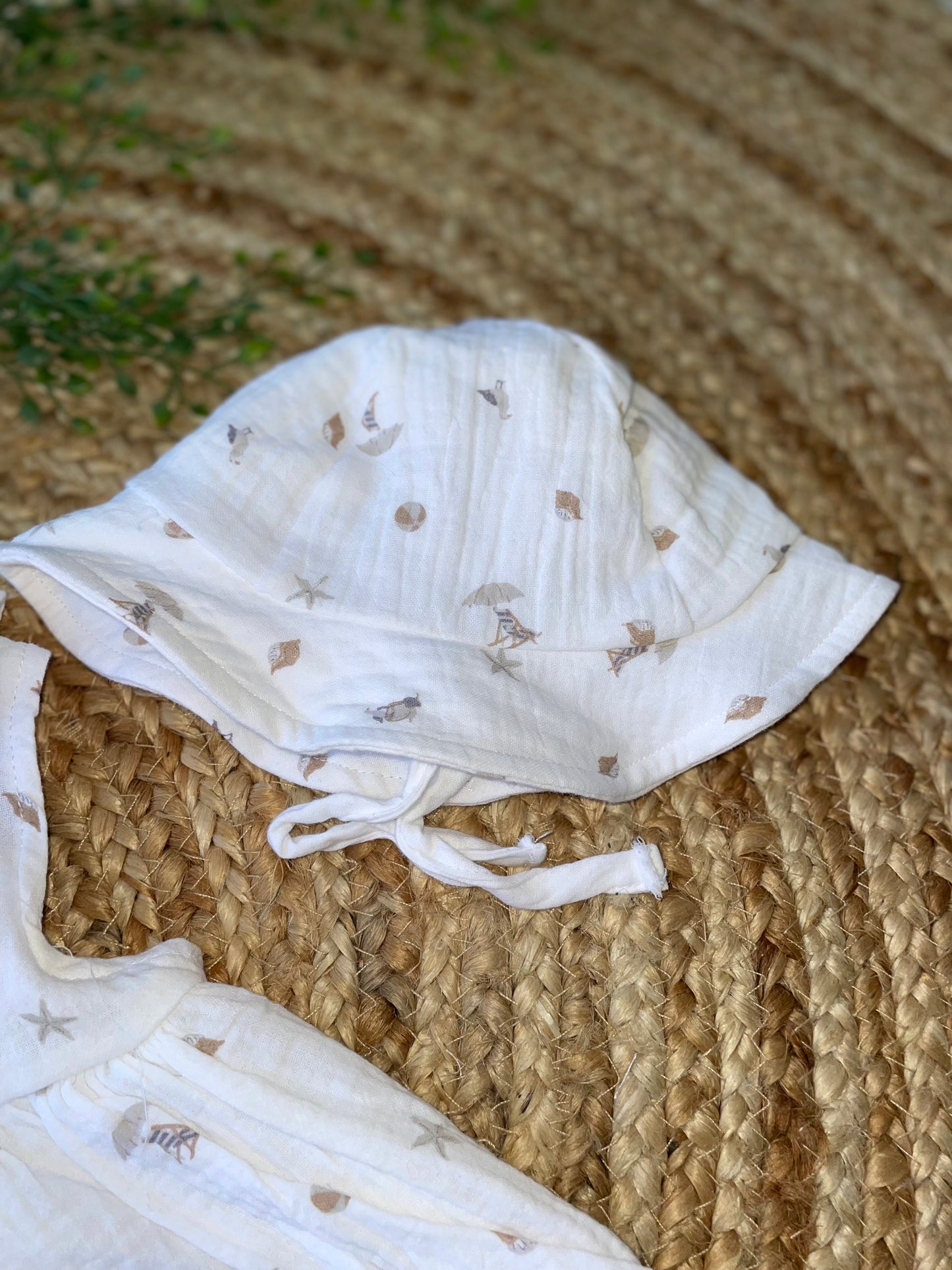 Seaside Muslin Dress with Hat