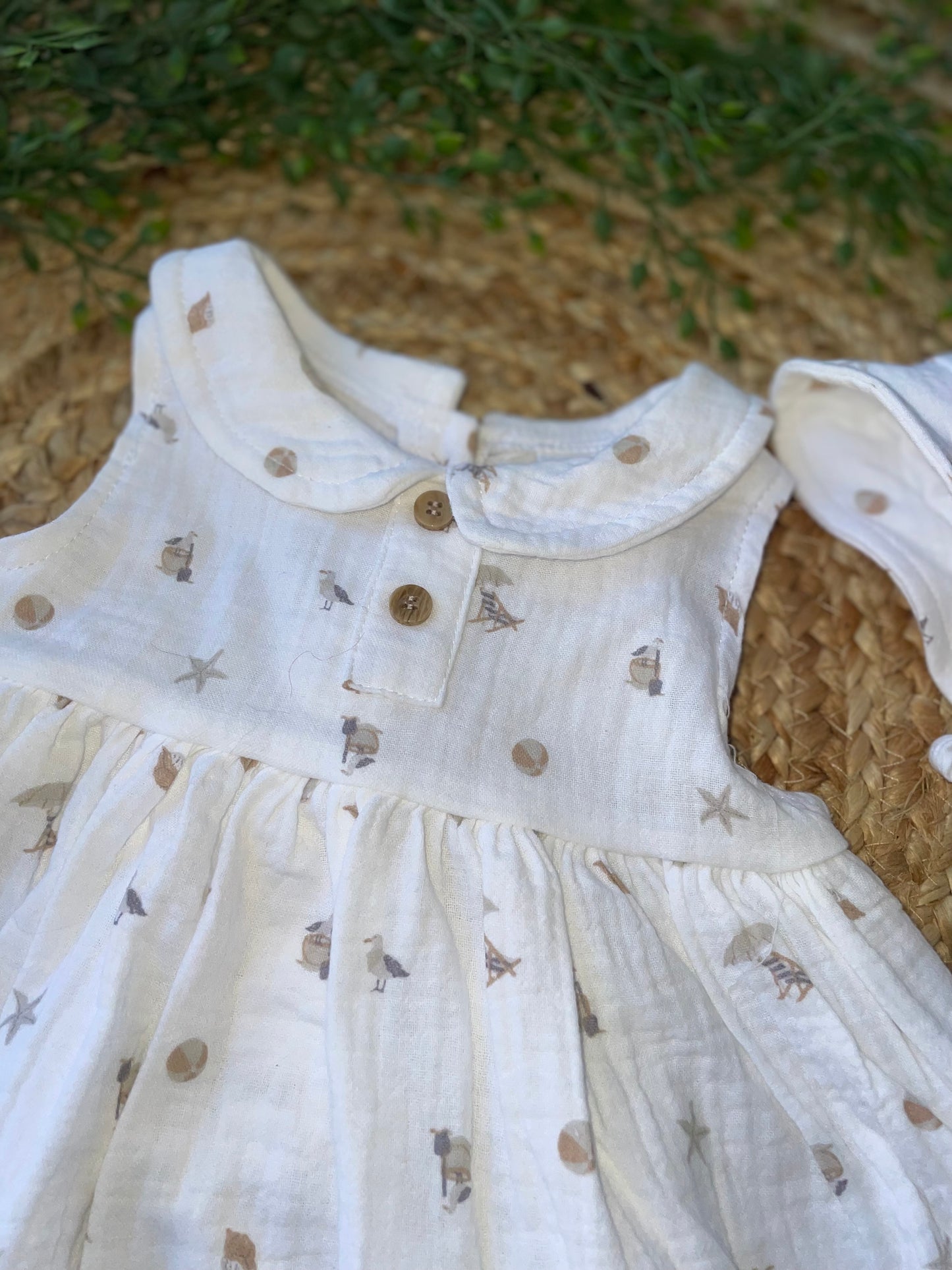 Seaside Muslin Dress with Hat
