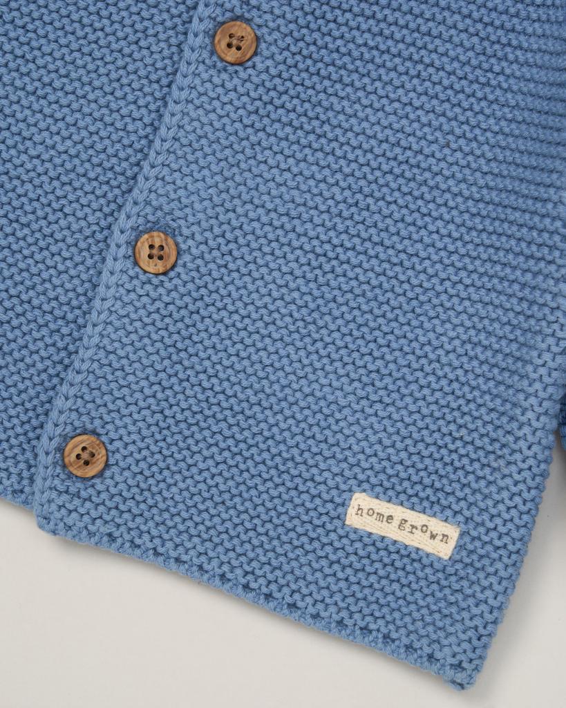 Organic Cardigan- Dusky Blue