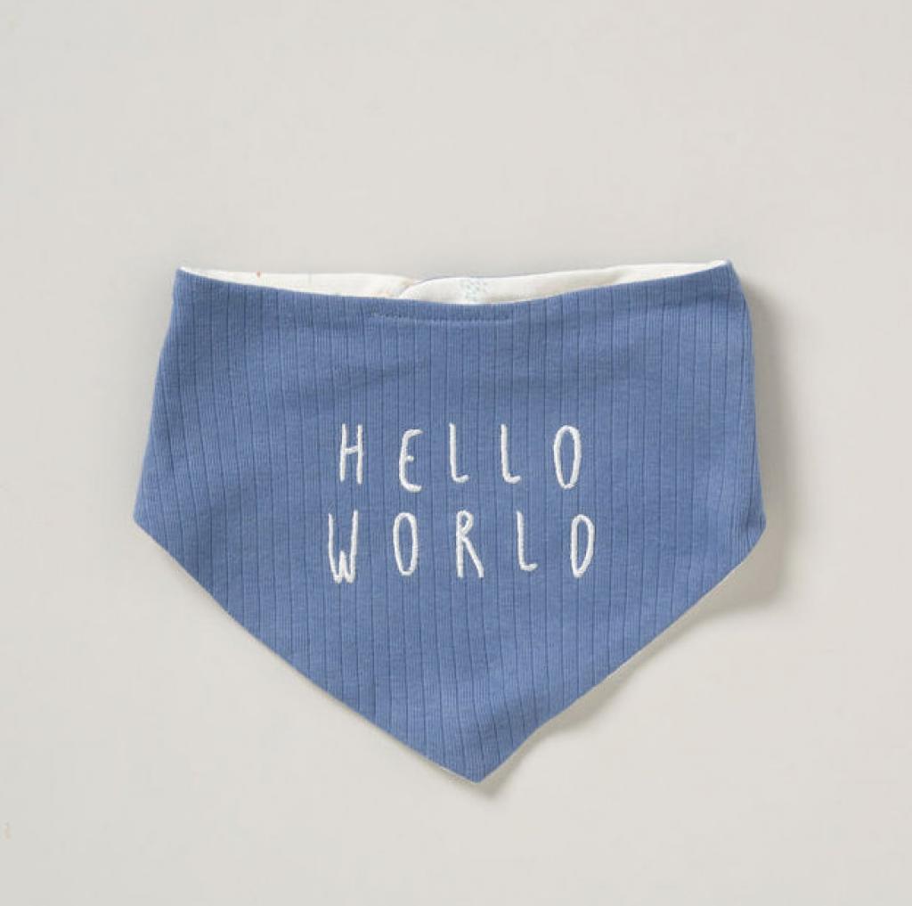 Organic "Hello World" Ribbed Shorts Set