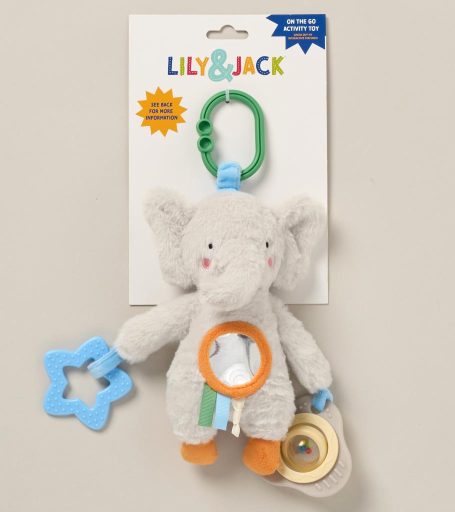 Elephant plushie activity toy & teether