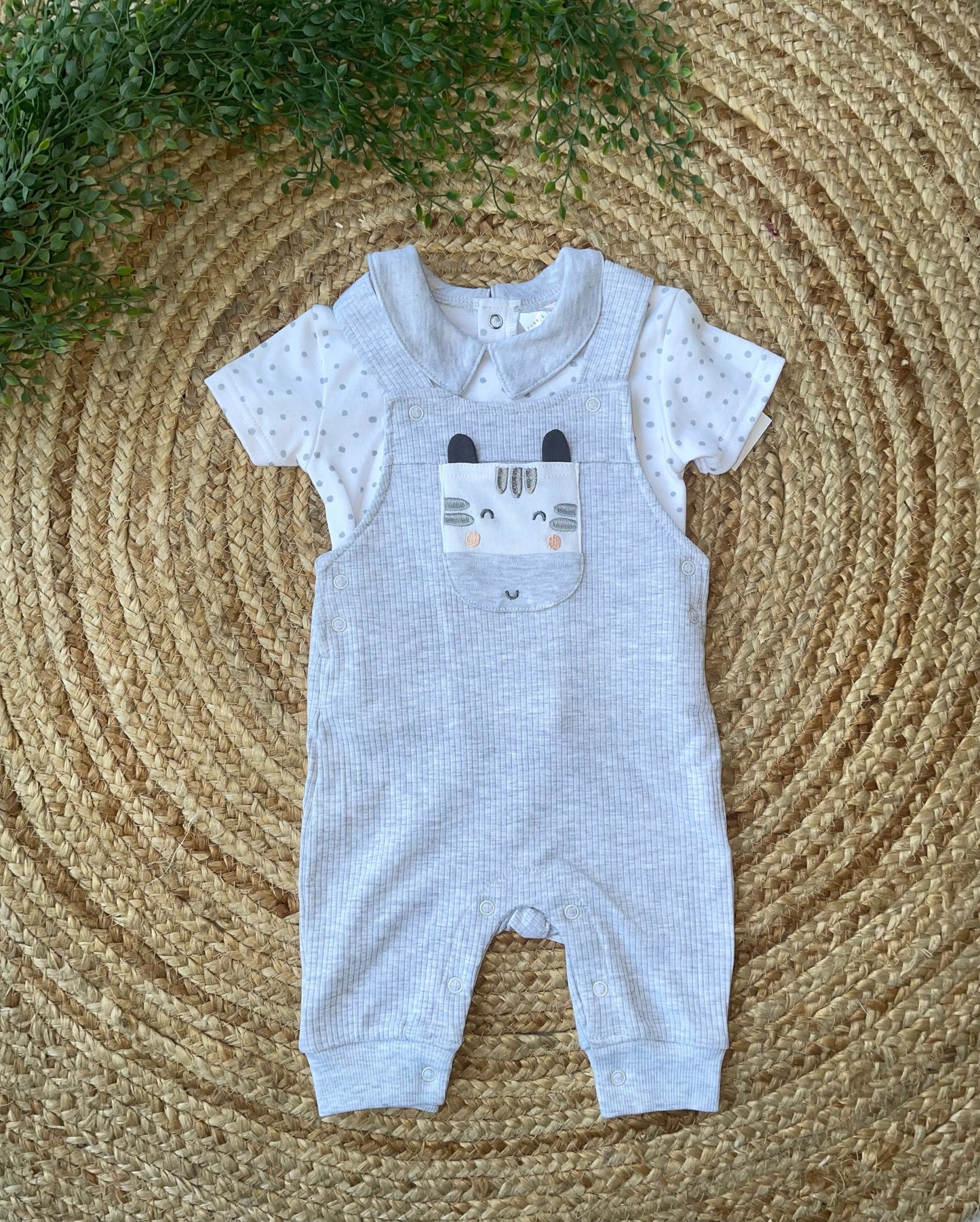 Zebra Dungaree Set