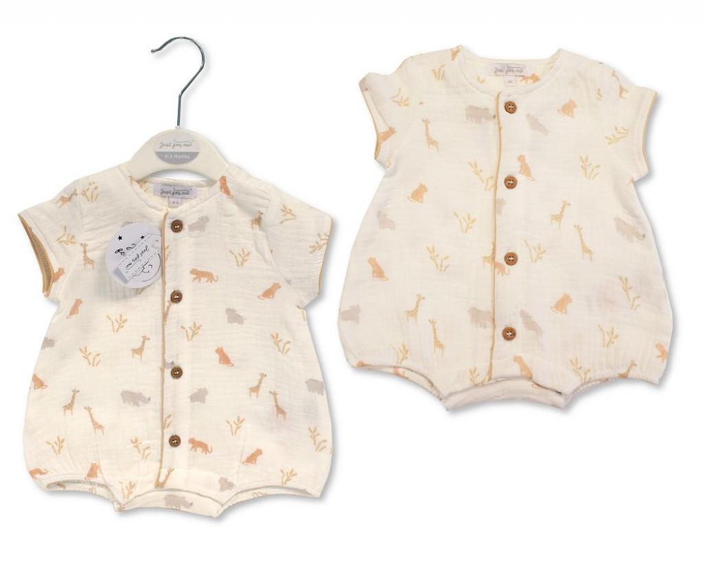 Crinkle Muslin Safari Romper