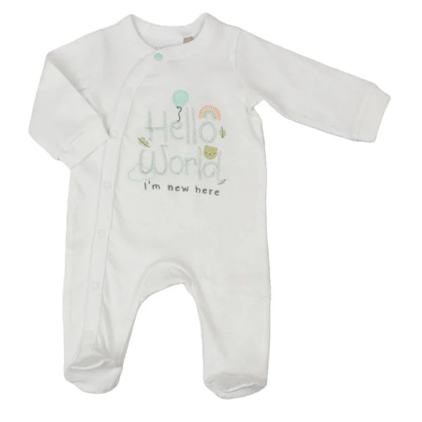 'HELLO WORLD' Sleepsuit