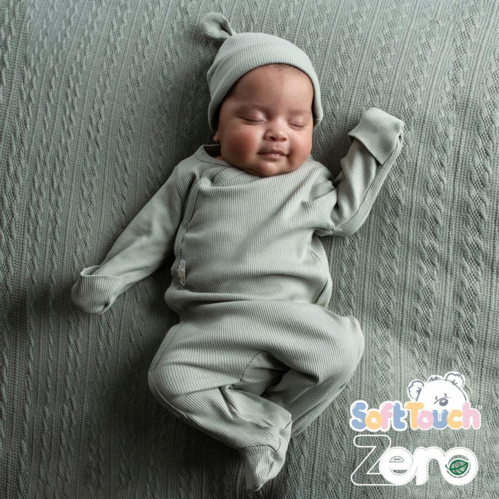 Eco Sage Ribbed Sleepsuit