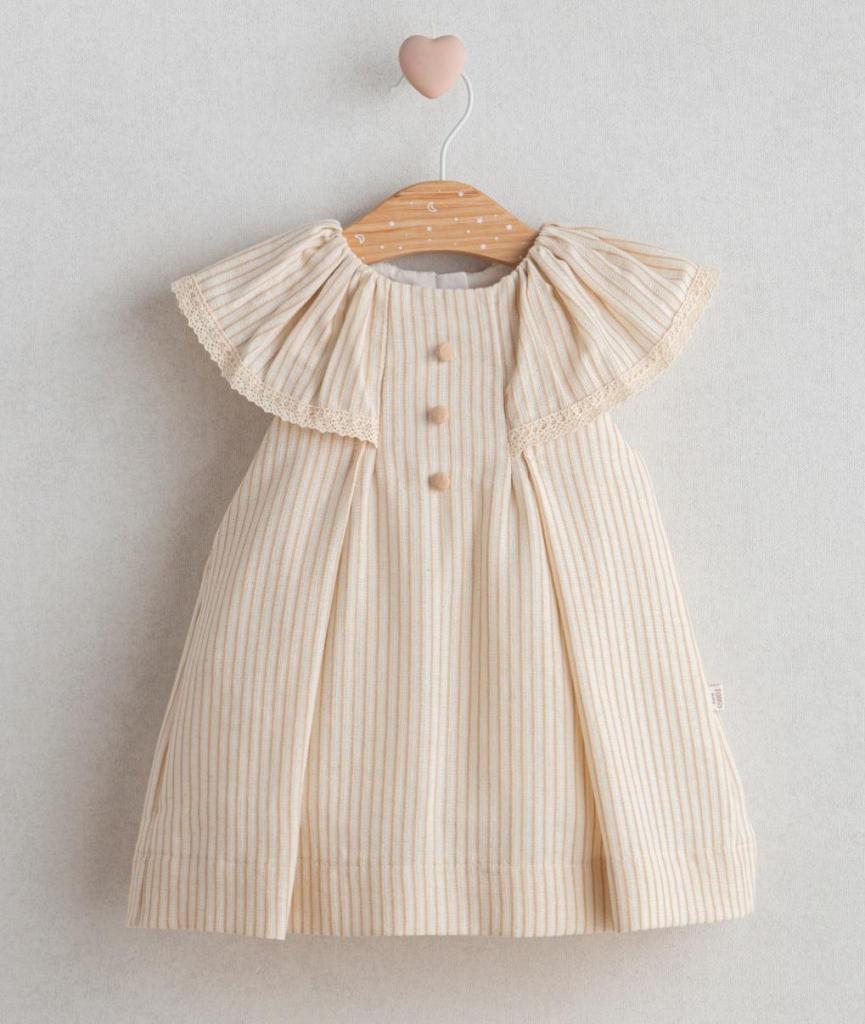 Striped Woven Frill Dress