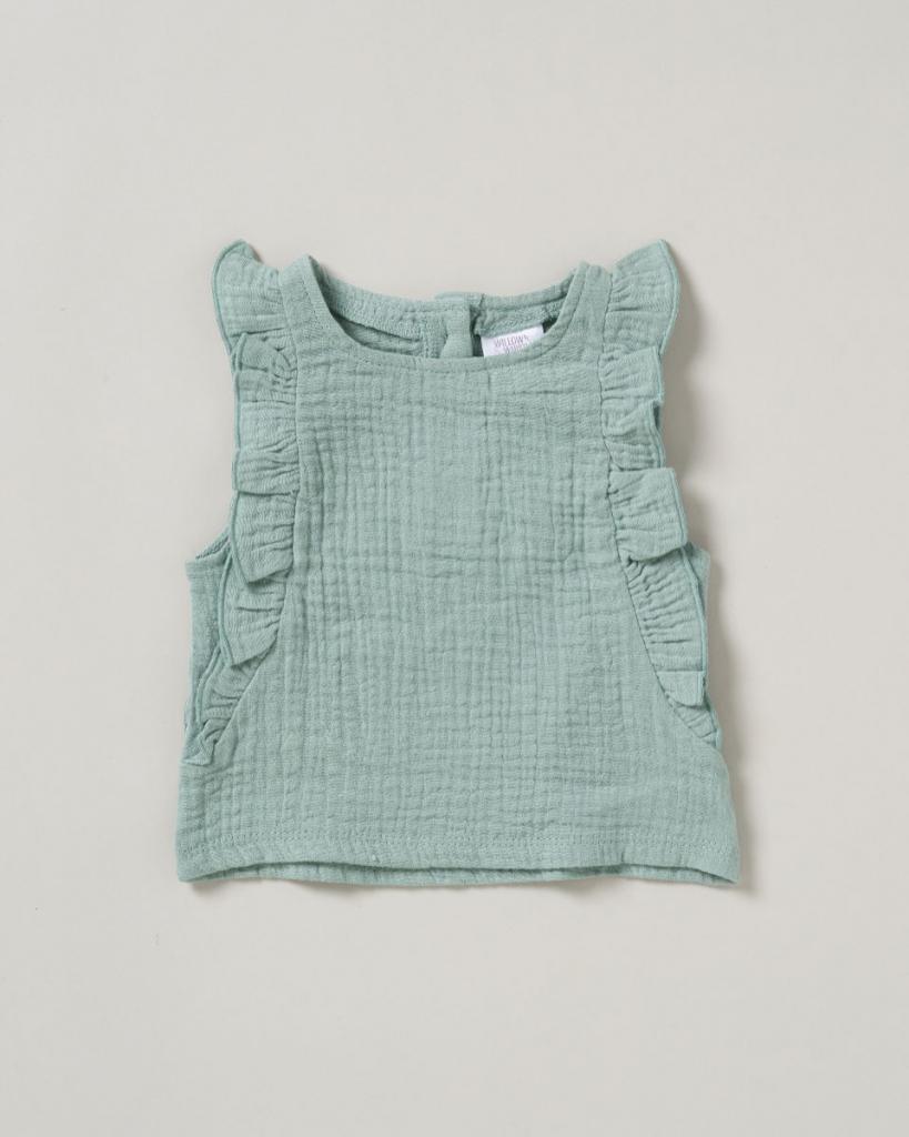 Crinkle Muslin Frill Shorts Set