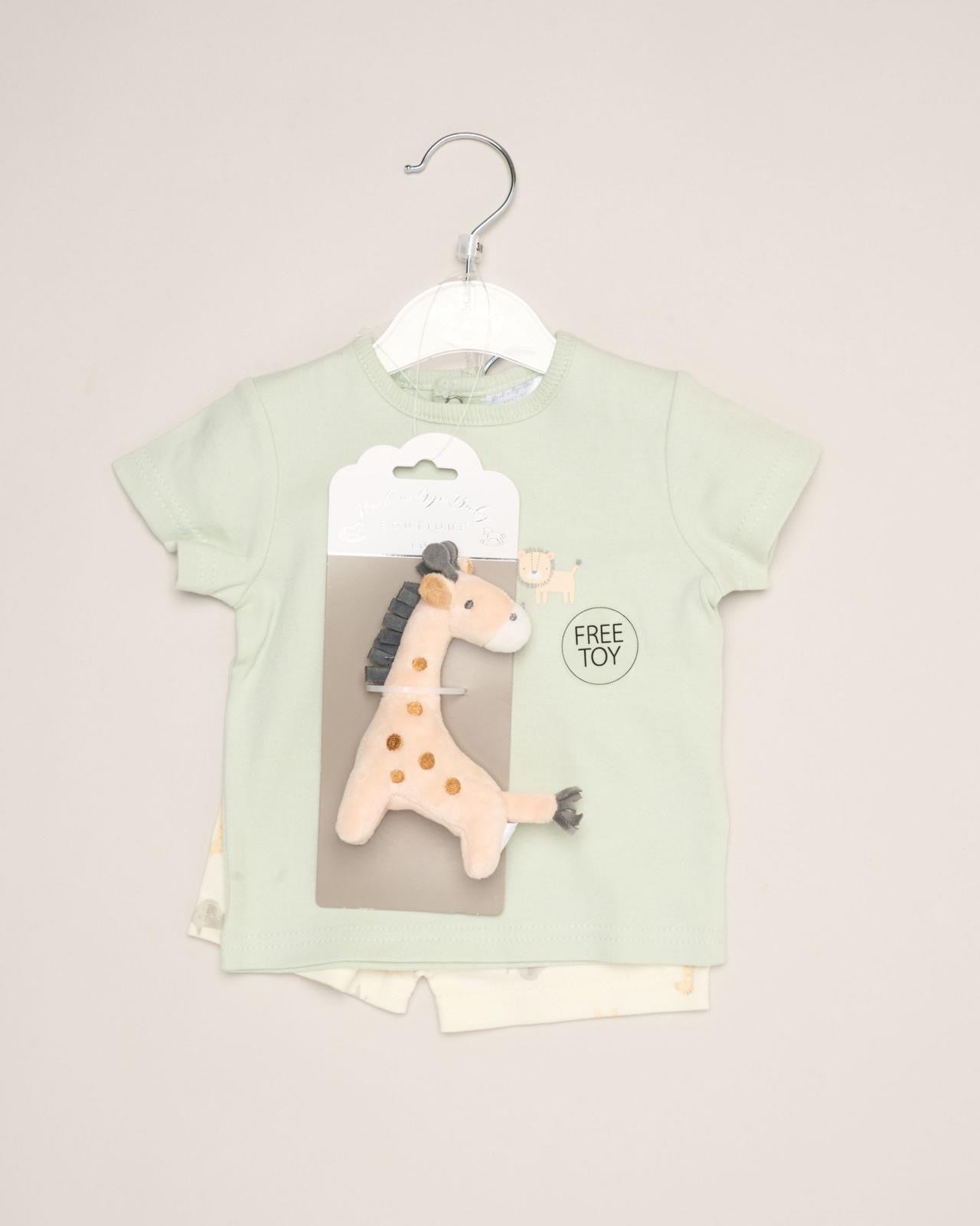 Giraffe shorts set with plushie