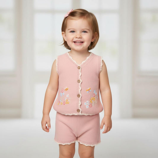 Cotton waistcoat & shorts set