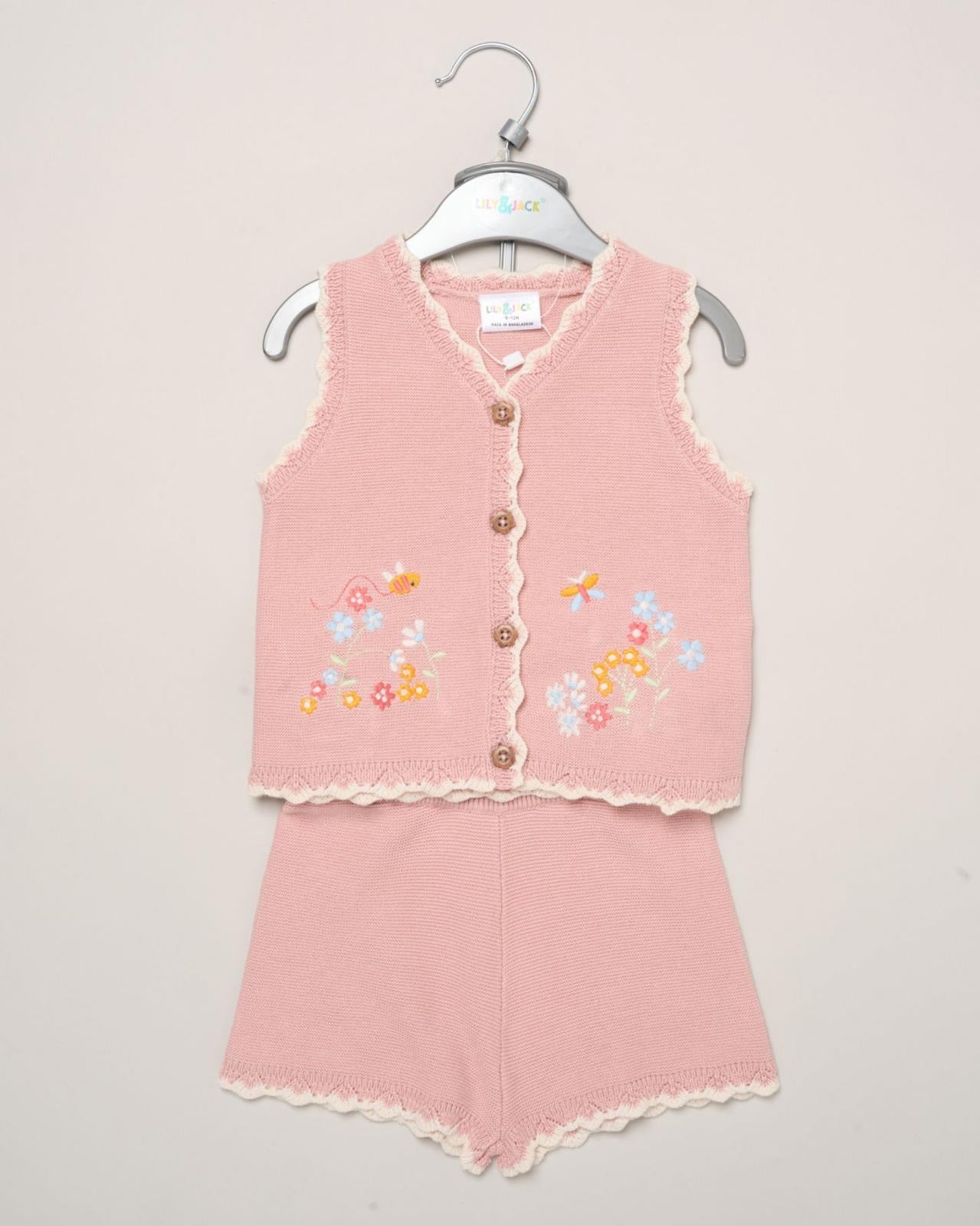 Cotton waistcoat & shorts set