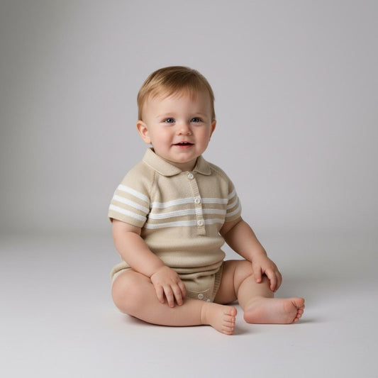 Stripe biscuit Romper