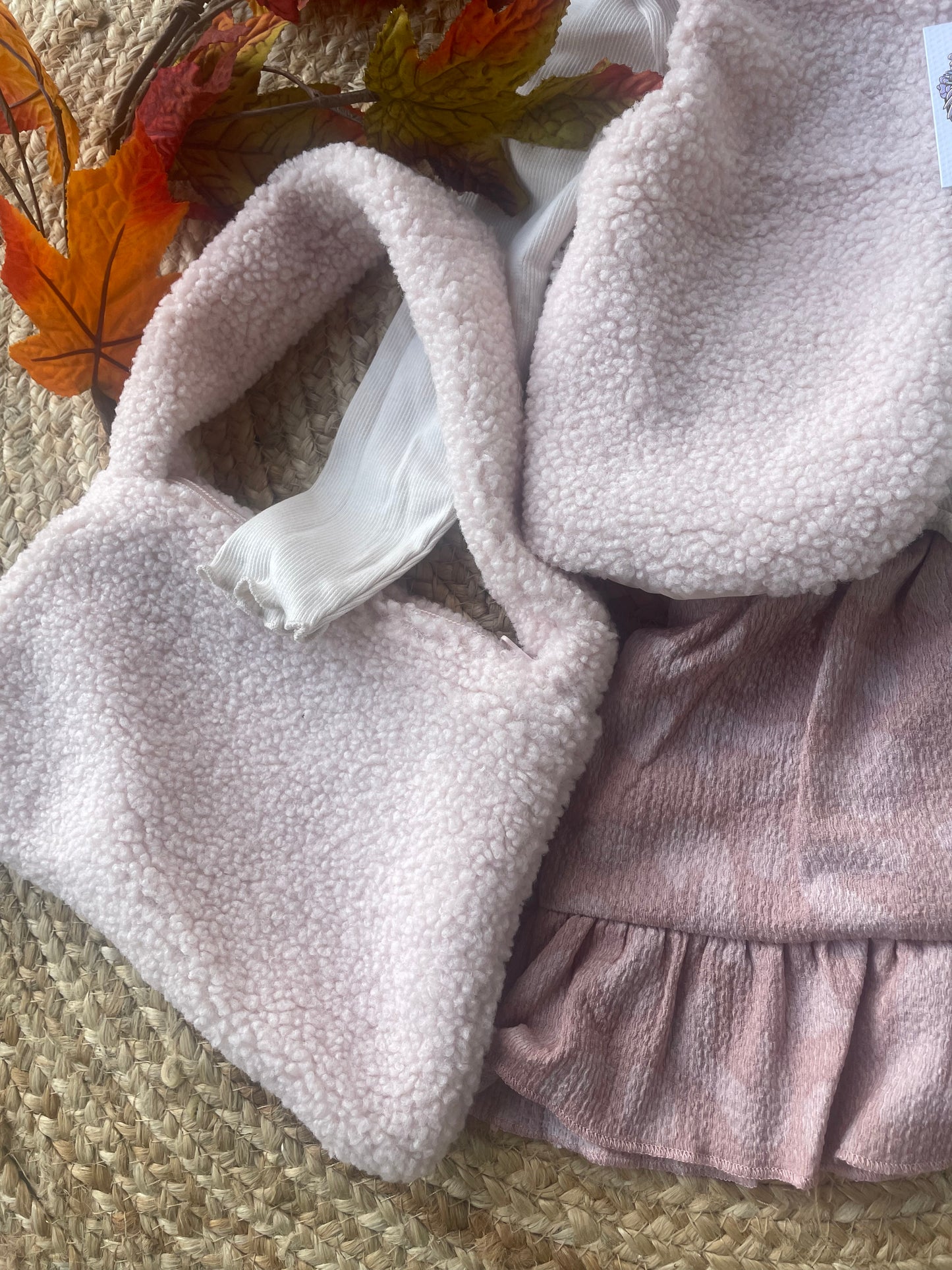 Pink gilet & handbag 4 piece set