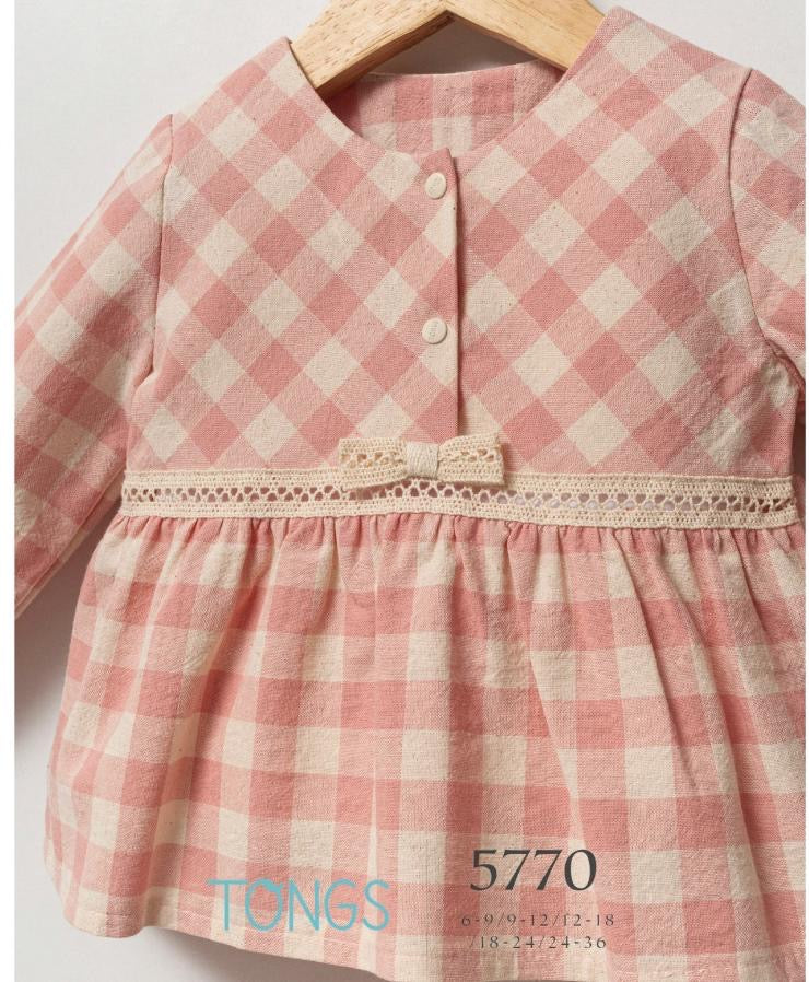 Gingham pink top set