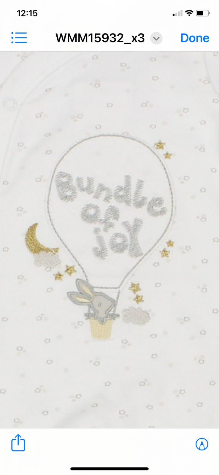 Bundle of Joy cotton sleepsuit