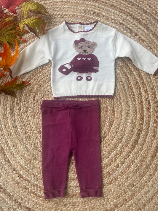 Little miss teddy knit 2 piece