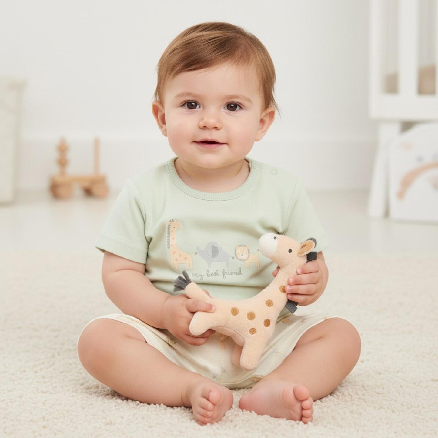 Giraffe shorts set with plushie