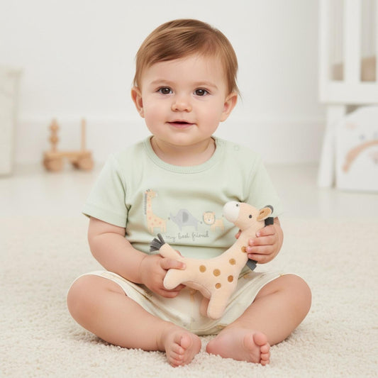 Giraffe shorts set with plushie