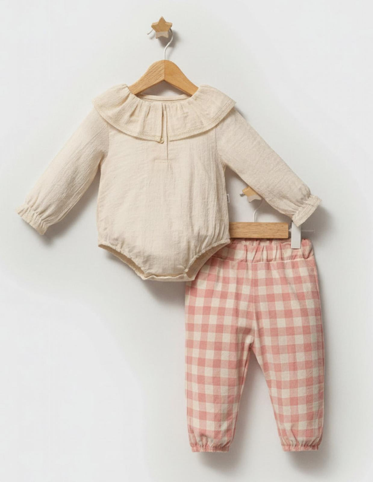 Gingham Pink trousers set