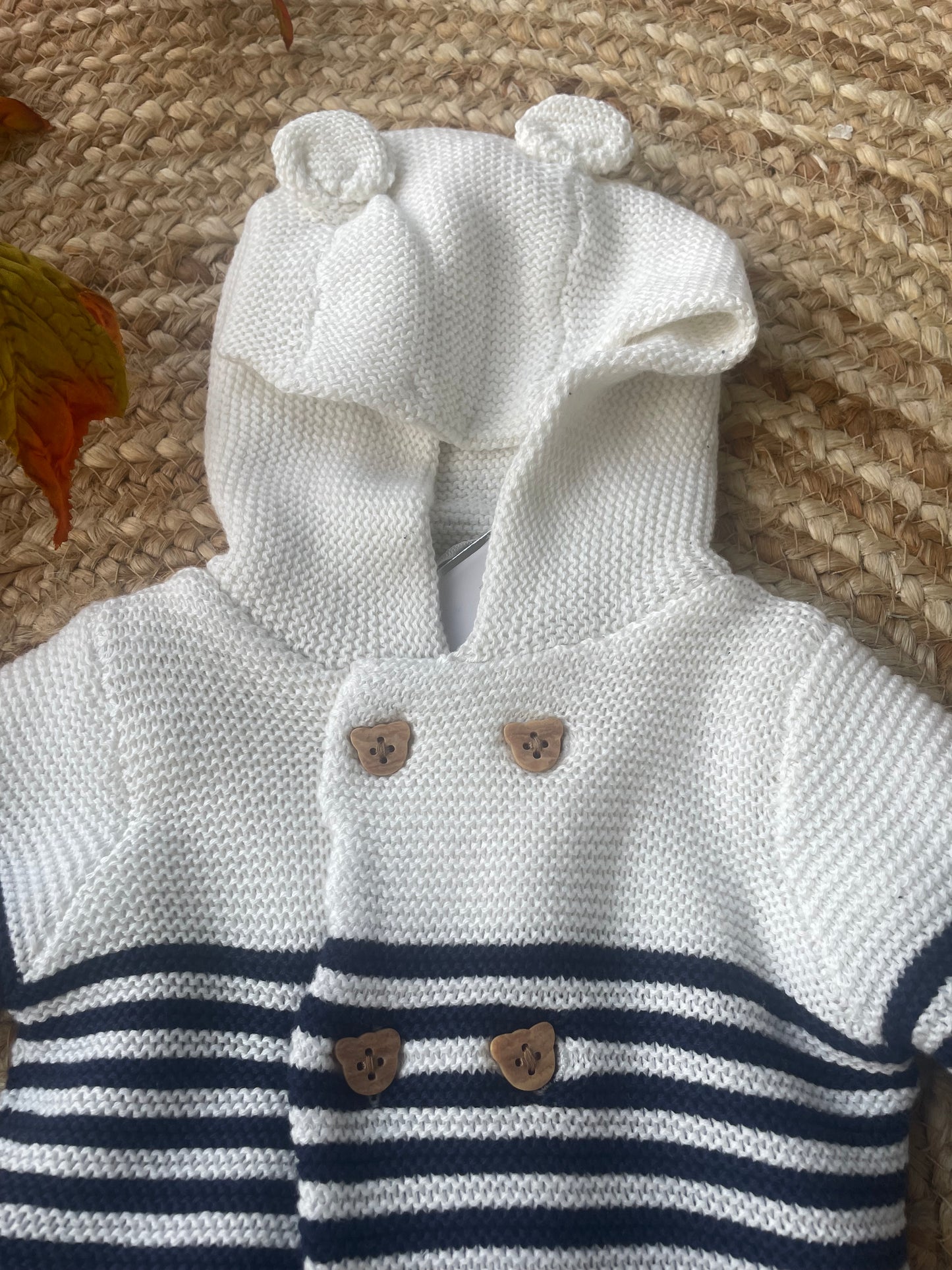 Stripe cotton cardi set