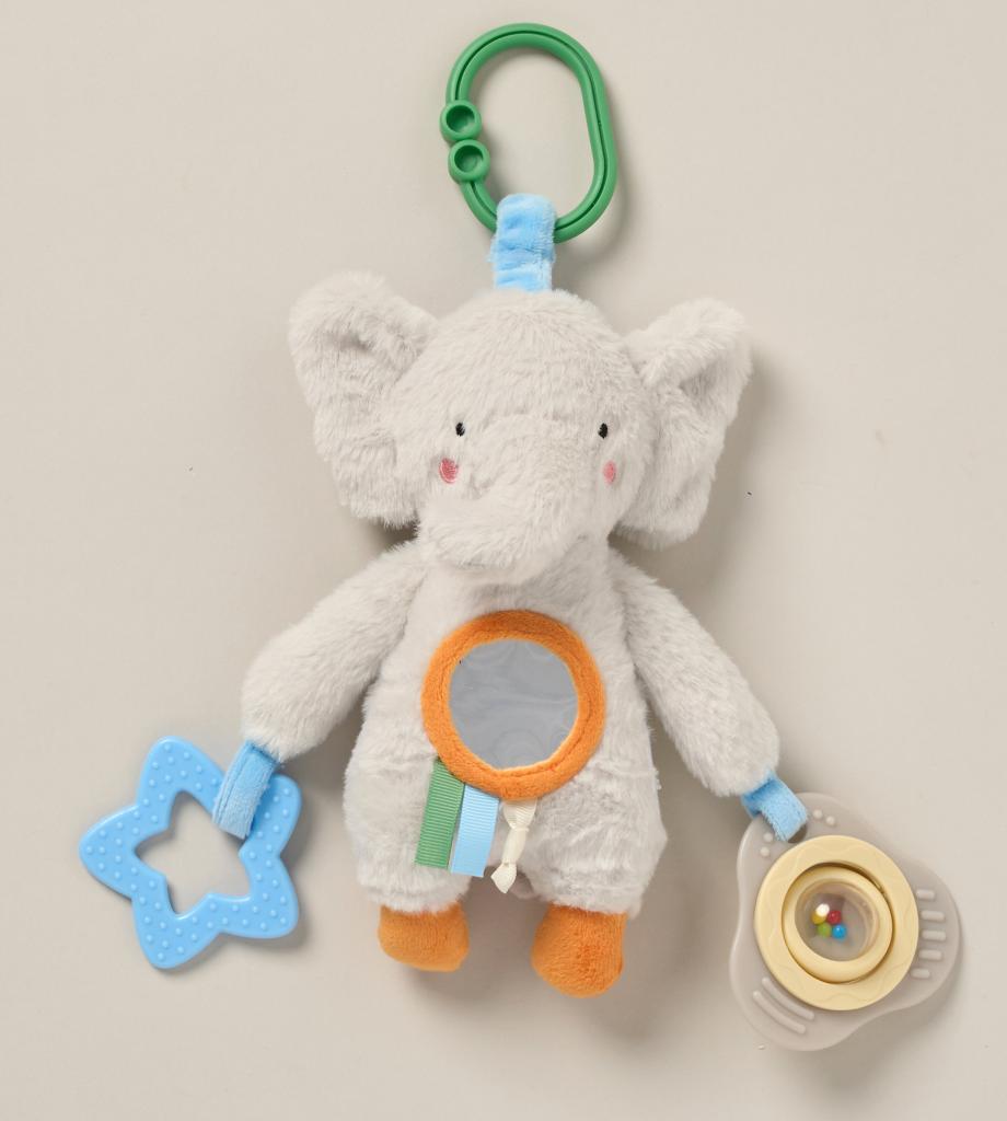 Elephant plushie activity toy & teether