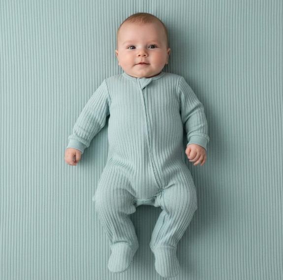 Cotton zip up Babygro
