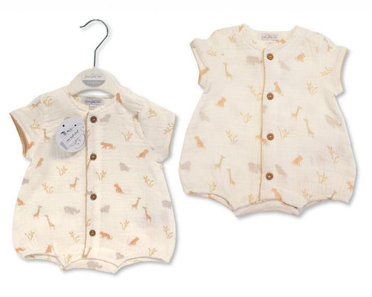 Crinkle Muslin Safari Romper