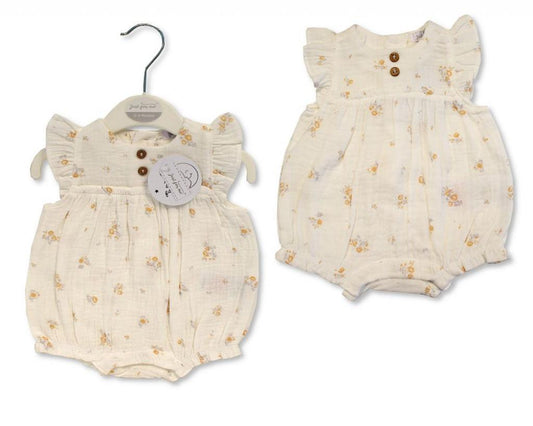 Crinkle Muslin Floral Romper