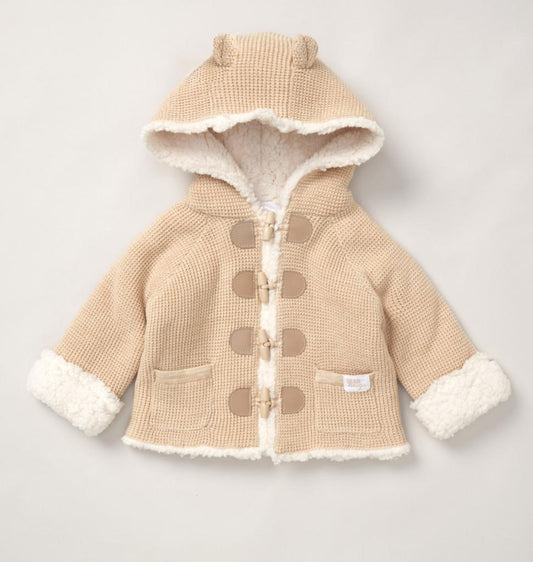 Borg knit toggle coat