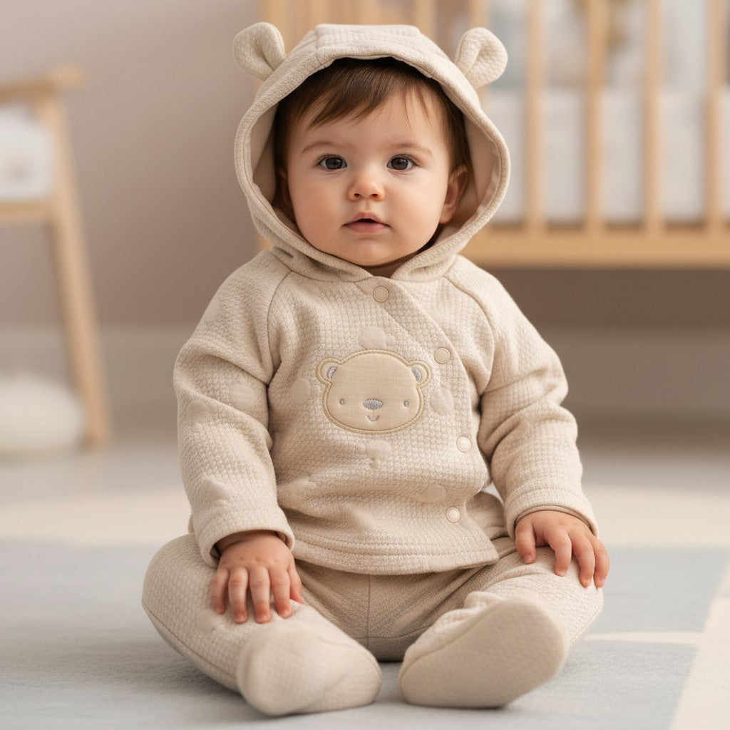 Teddy quilted hoodie Co-ord set