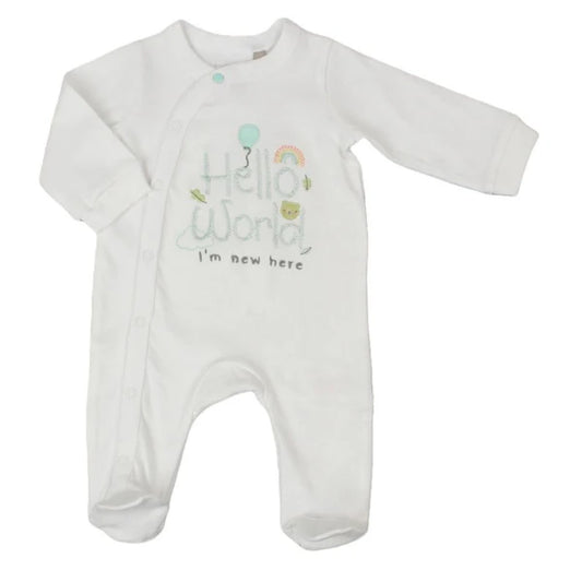 'HELLO WORLD' Sleepsuit