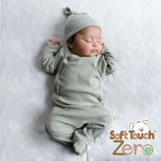 Eco Sage Ribbed Sleepsuit