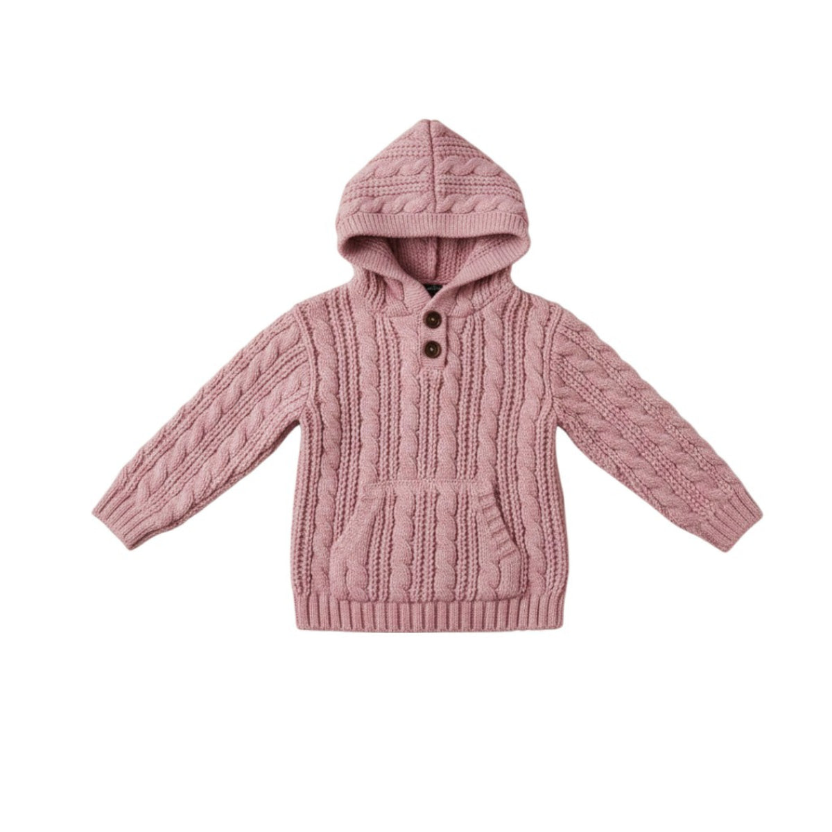 Pink cable soft hoodie