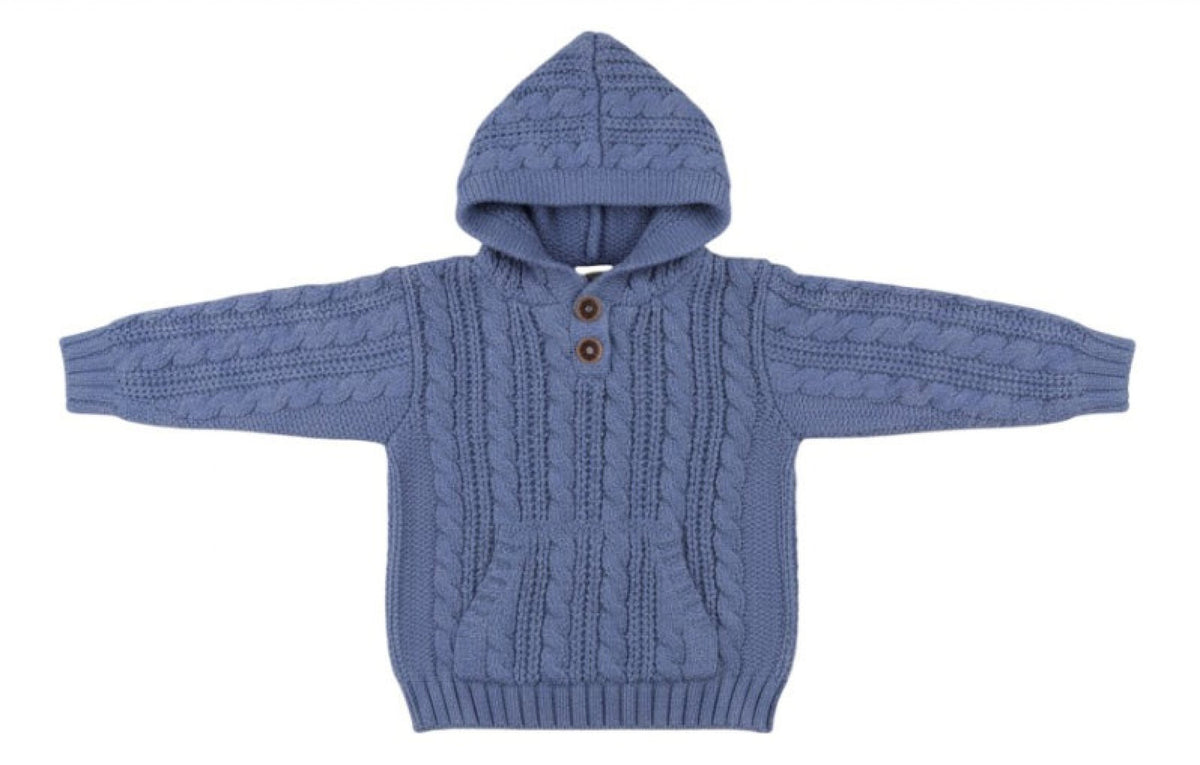 Blue cable cardi