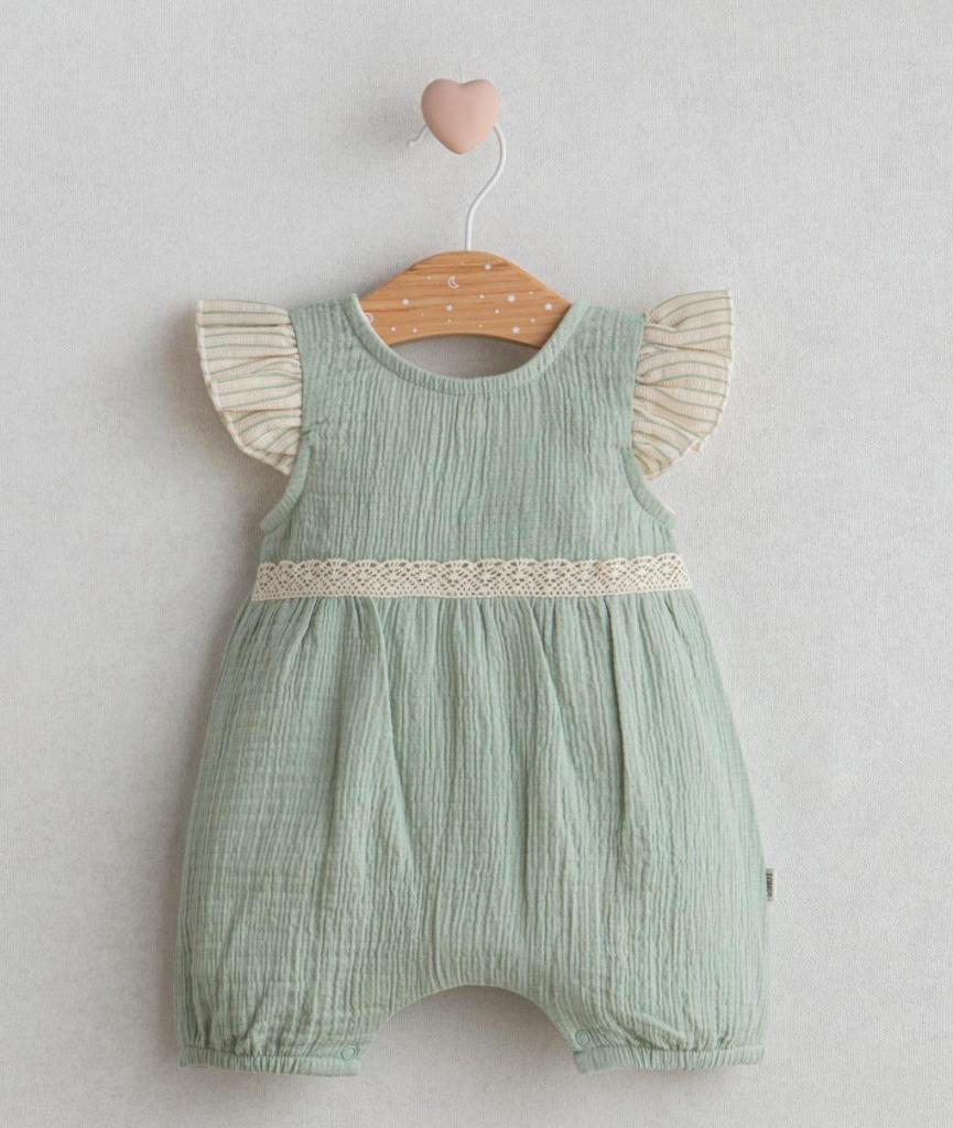 Sage Frill Cotton Romper