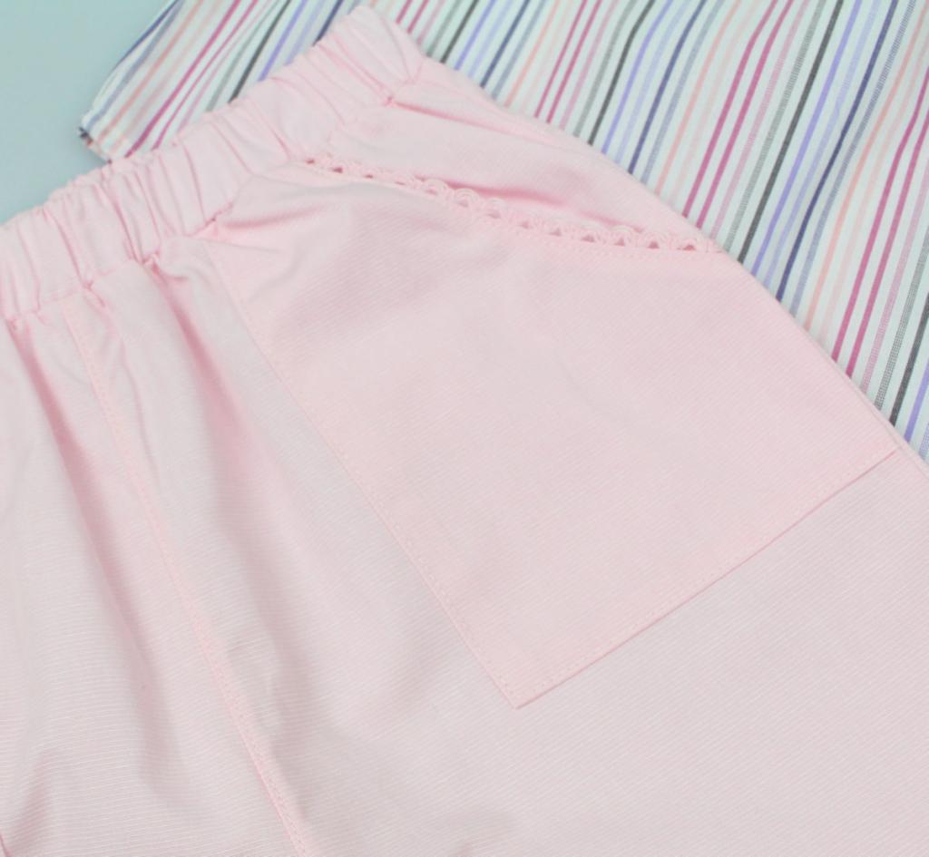 Pink Striped Two Piece