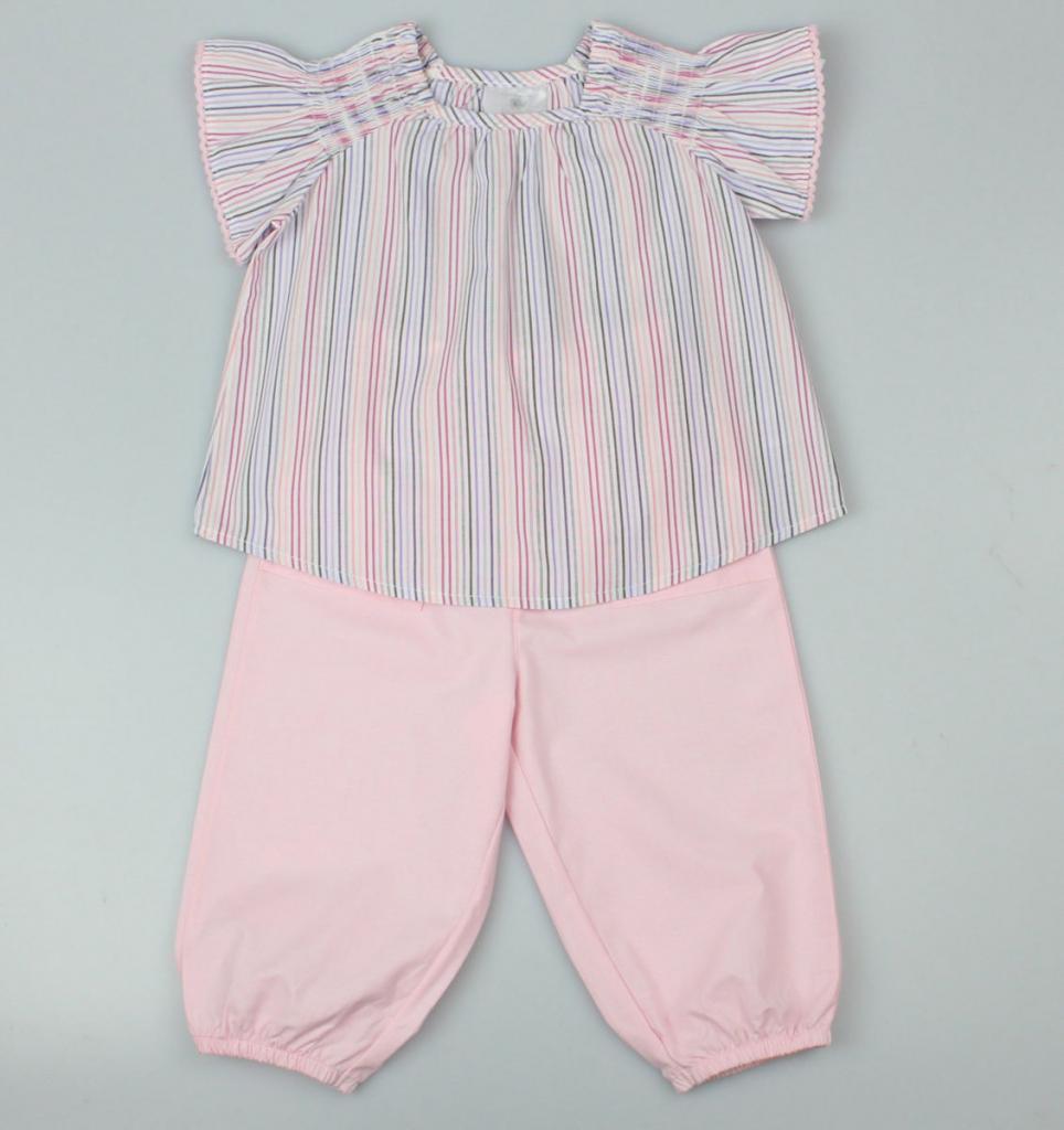Pink Striped Two Piece