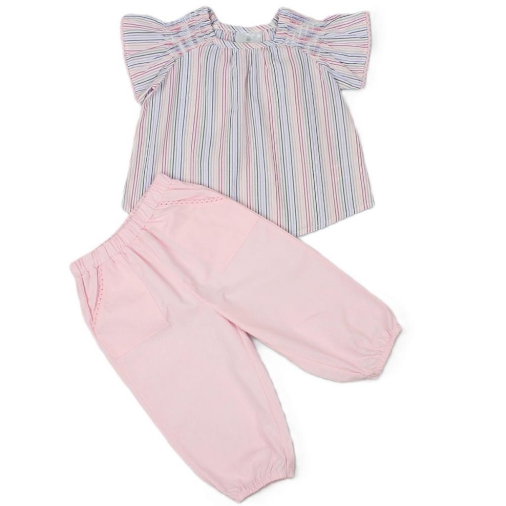 Pink Striped Two Piece