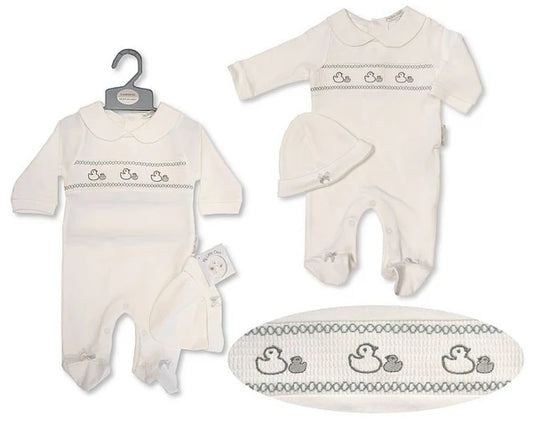 Ducks Smocked Sleepsuit